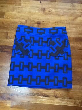 An Original Milly of New York Blue and Brown Skirt